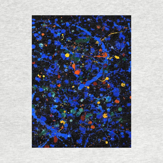 Jackson Pollock blue abstract art, pattern design, Jackson Pollock, by Linnystore